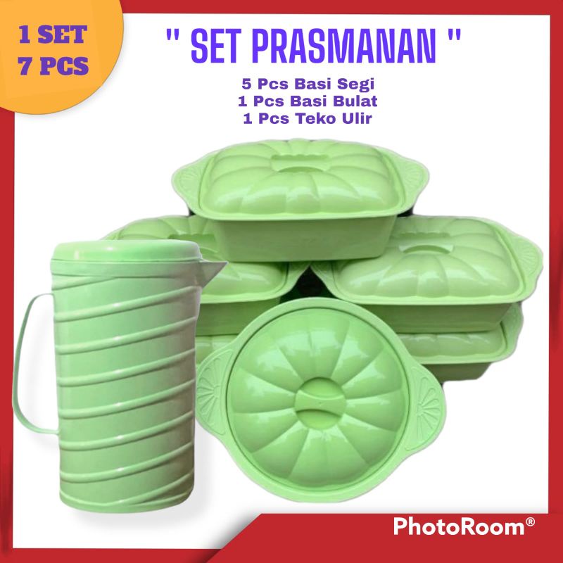 Paket Prasmanan 6.Pcs Free Teko Ulir 1.5Liter. ( 5.Kotak + 1.Bulat + 1.Teko ) Total 7.Pcs