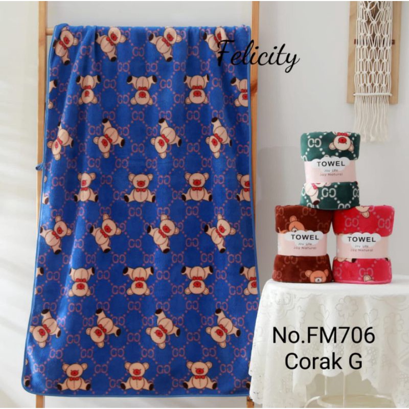 Handuk mandi dewasa towel joy life motif 70x140cm
