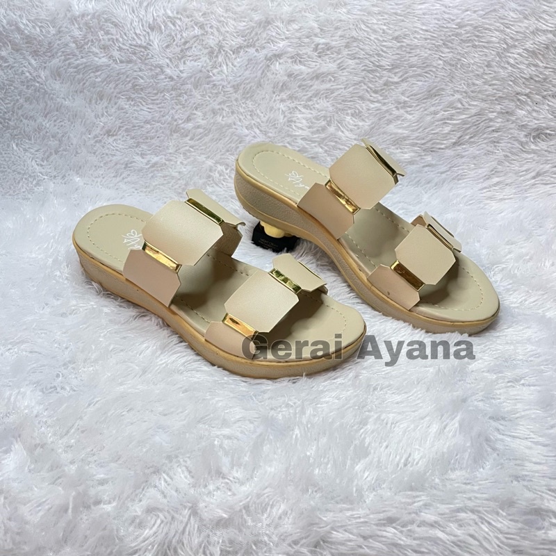 DISKON DAY! Sandal Wanita Ayana Lis Emas | Sandal Wanita Nevada Termurah | Sendal Slop Wanita Sandal Slop