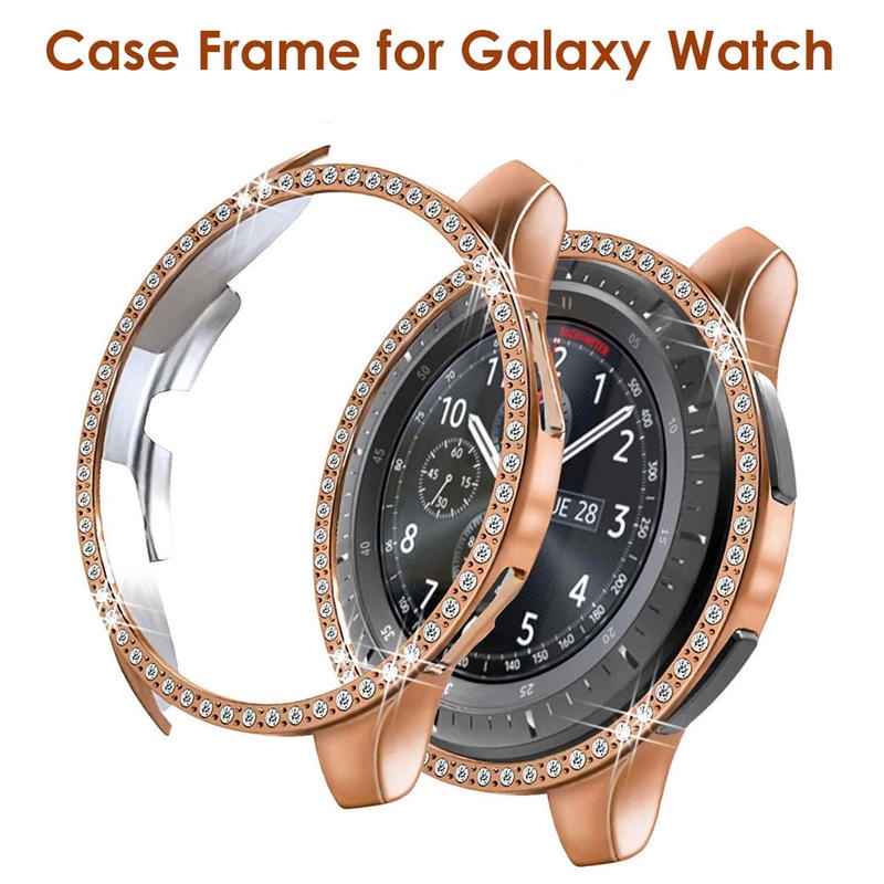 Bling Kristal Pelindung Wajah Untuk Samsung Galaxy Watch3 41mm 45mm Case Cover 41mm 45mm Diamond Cases Rhinestone Bumper