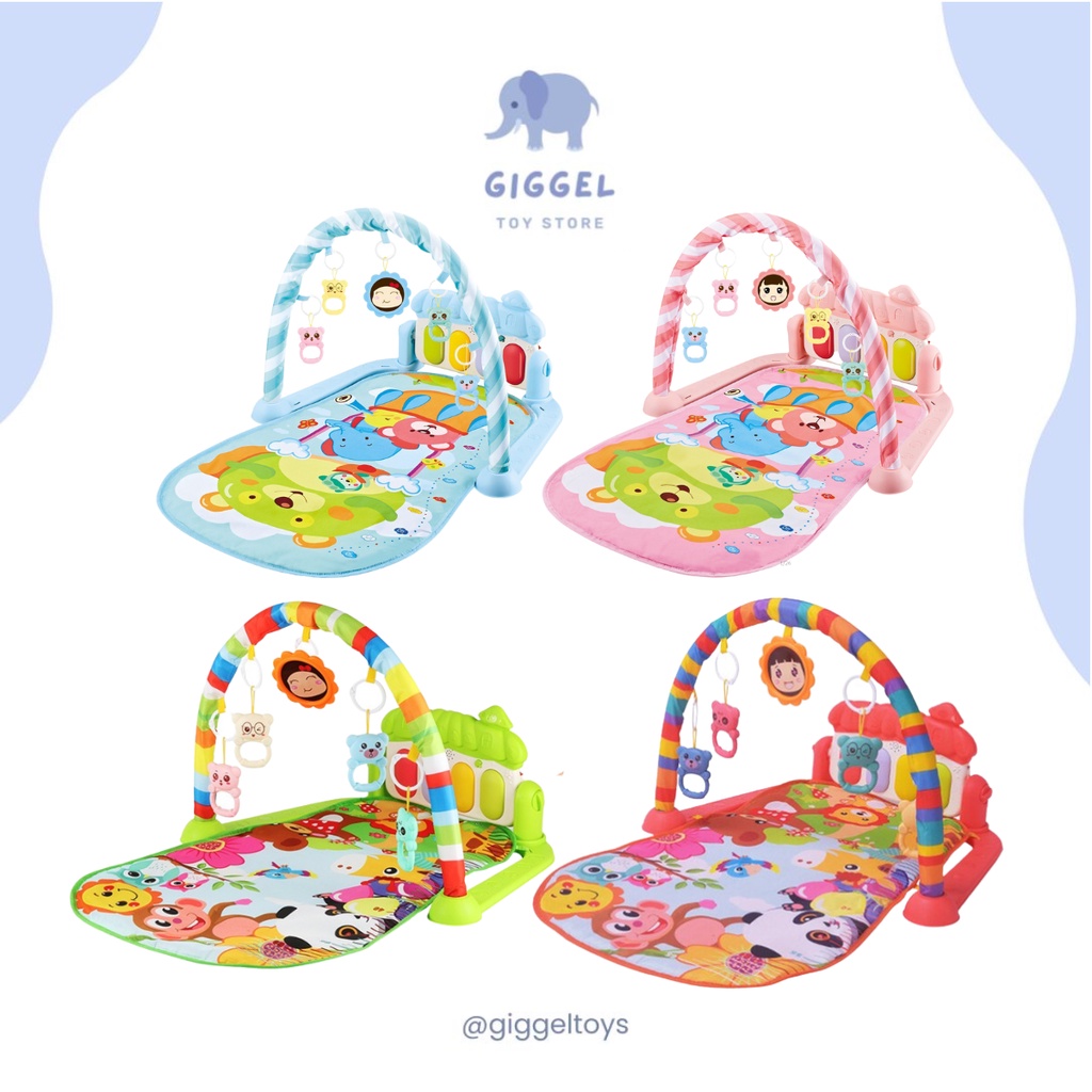 [ Giggel ] Baby Play Gym / Mainan Anak Bayi Rattle / Piano Playmat Mat