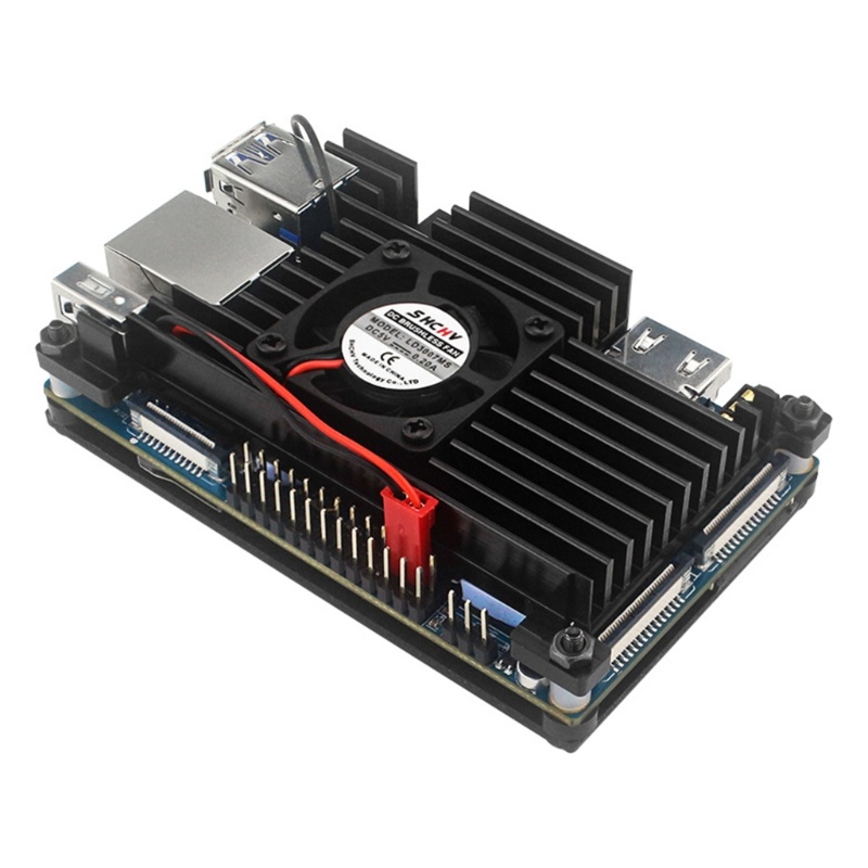 Btsg Enclouse Black Box with Fan Active &amp; Passive Cooling Shell Untuk OrangePi 4lts