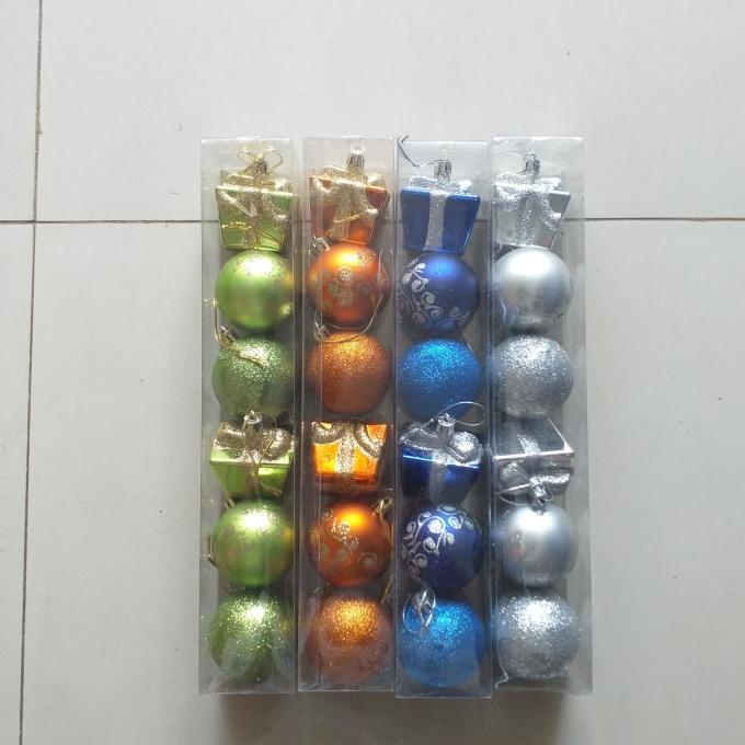 

[BISA COD] Hiasan Dekorasi Natal Ornamen Bola Bola Isi Mix Campur Kado