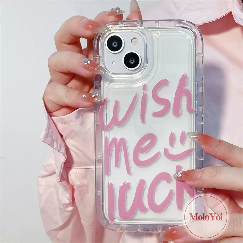 IPHONE Ins Fashion Graffiti Huruf Case Kompatibel Untuk Iphone13 11 14 12 Pro MAX 6 6S 7 8 Plus XR X XS MAX 7plus 8plus Shockproof Airbag Lembut TPU Anti Jatuh Bening Penutup Belakang