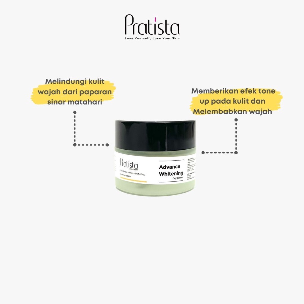 Advance Day Cream Dan Advance Glow Night Cream Pratista Krim Pagi Dan Krem Malam Pelembab Pencerah Wajah Flek Hitam