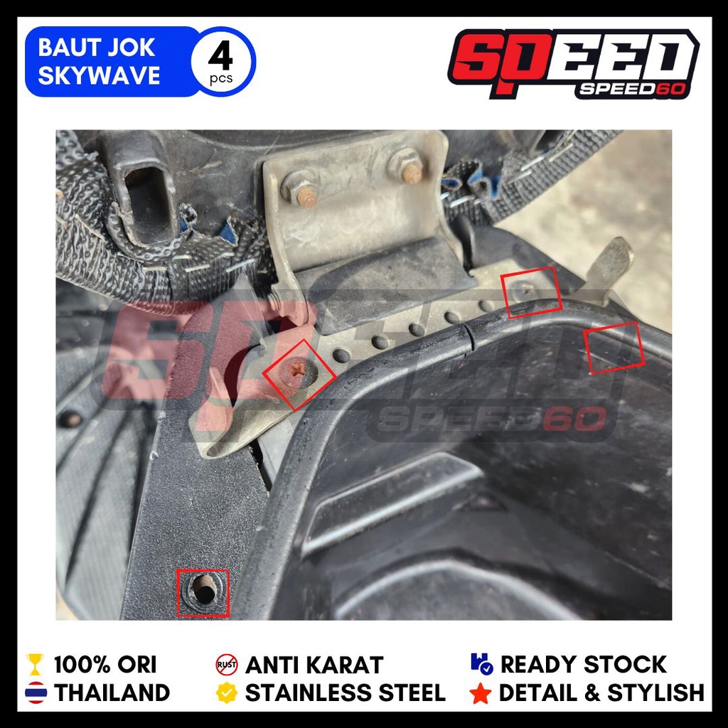 Probolt Baut Jok Suzuki Skywave Stainless King Nut Thailand