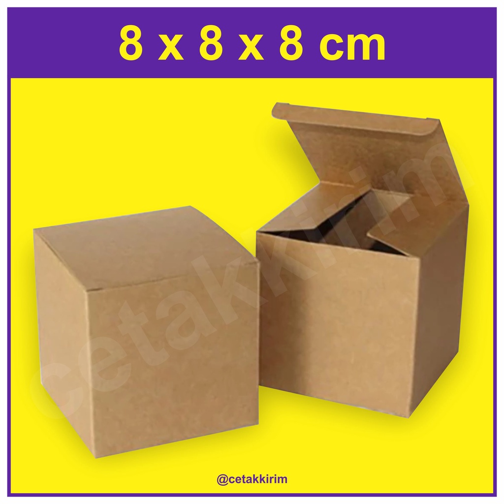 

Jual Box Polos Kraft 350gr custom box skincare 8x8x8cm