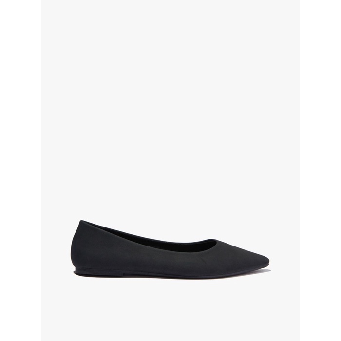 RUBI - Flat Shoes Wanita - PRIMA POINT BALLERINA - BLACK NUBUCK