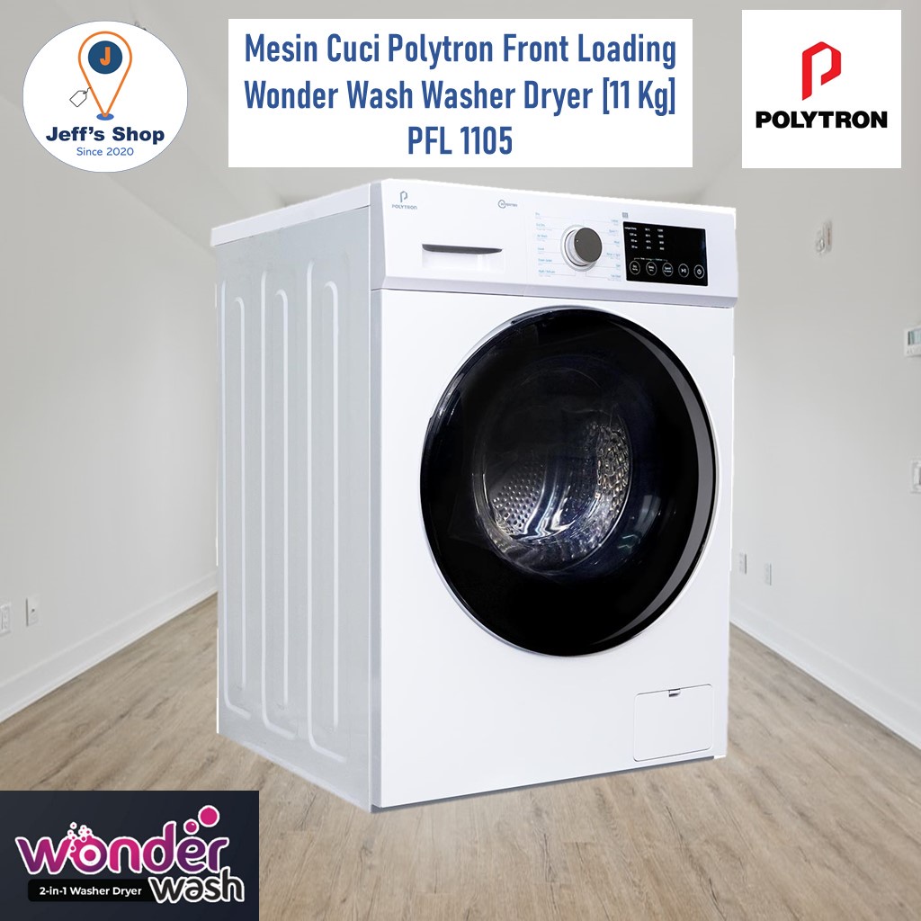 Mesin Cuci + Dryer Polytron Front Loading Wonder Wash [11 Kg] PFL 1105