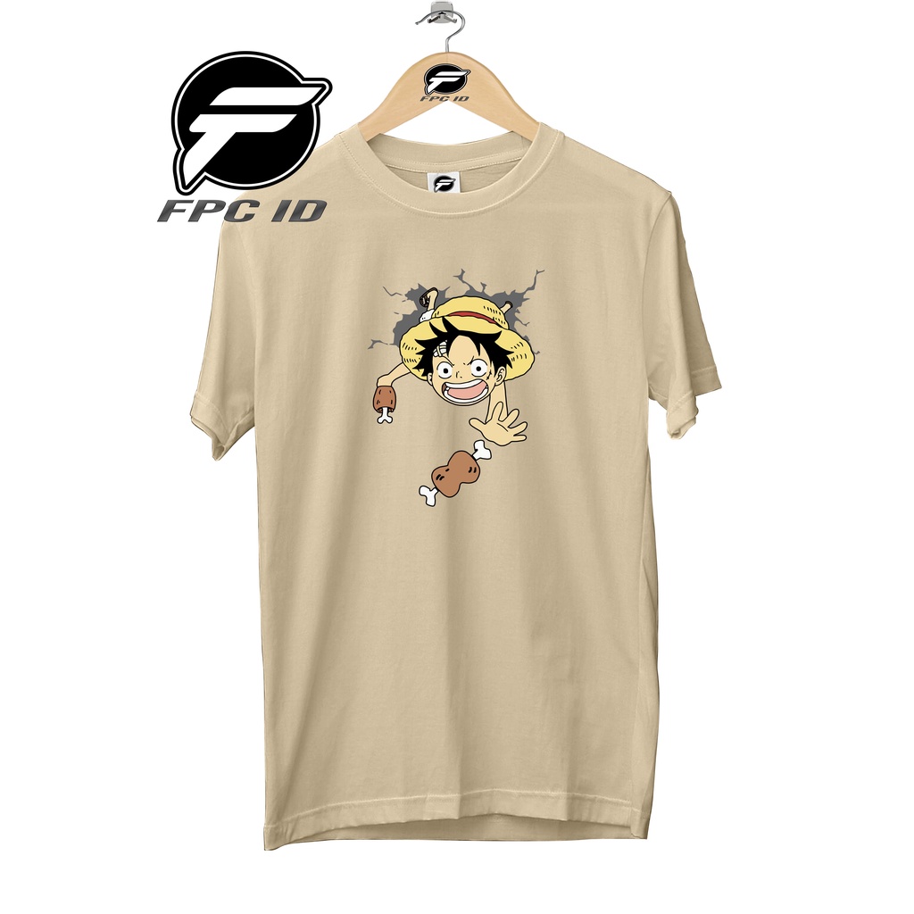 Kaos Anime One Piece Luffy Kid Want To Eats Cotton Combed 30s Premium Fpc Id