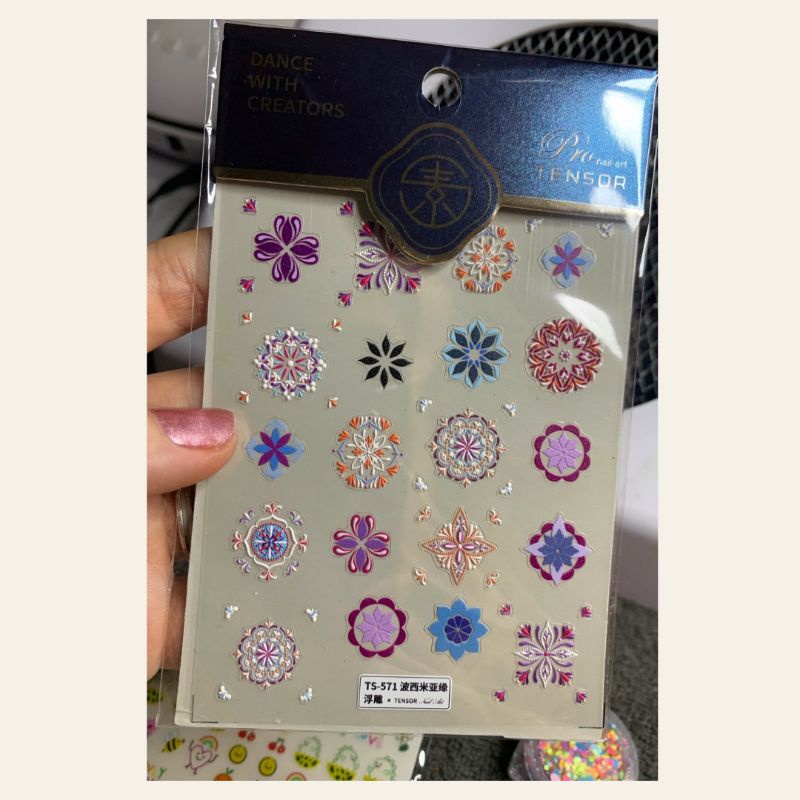 stiker kuku nail sticker bohemian hiasan kuku nail art premium