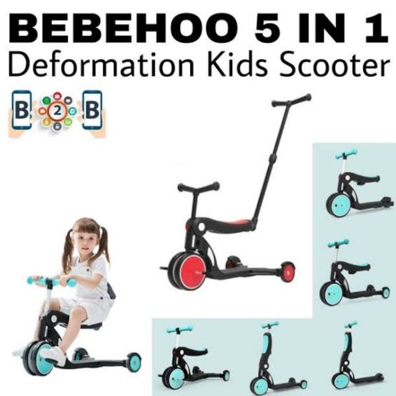 bebehoo 5 in 1 scooter bike with handle preloved