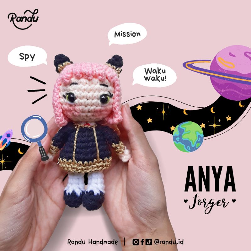 Amigurumi Anya Forger | boneka rajut | Keychain