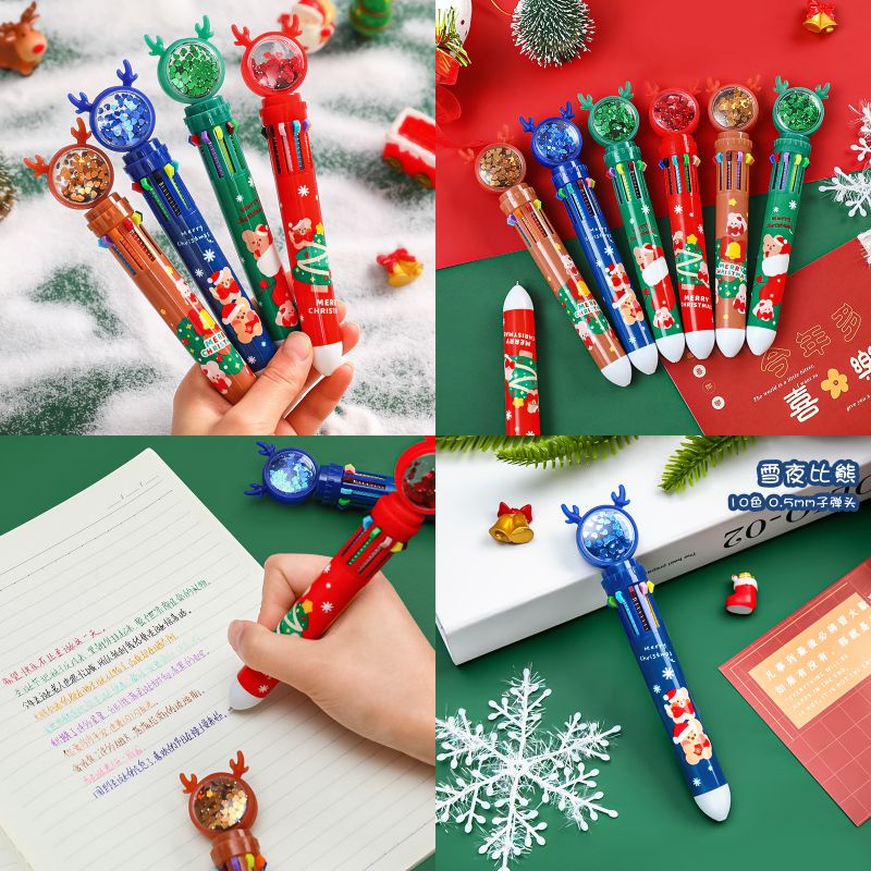 

Pulpen 10 warna pulpen 10 color bolpoin kartun natal