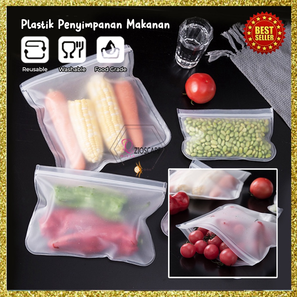 Plastik Kulkas Penyimpanan Makanan Segar Ziplock Fresh Bag Kualitas Bahan Tebal MX1066
