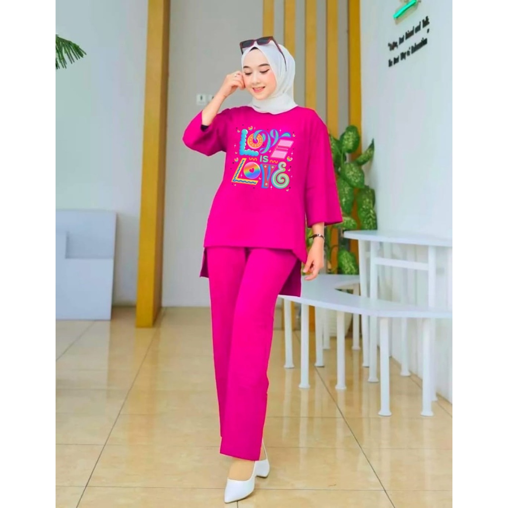 Setelan Tunik Love is Love /Set Blouse LD 110