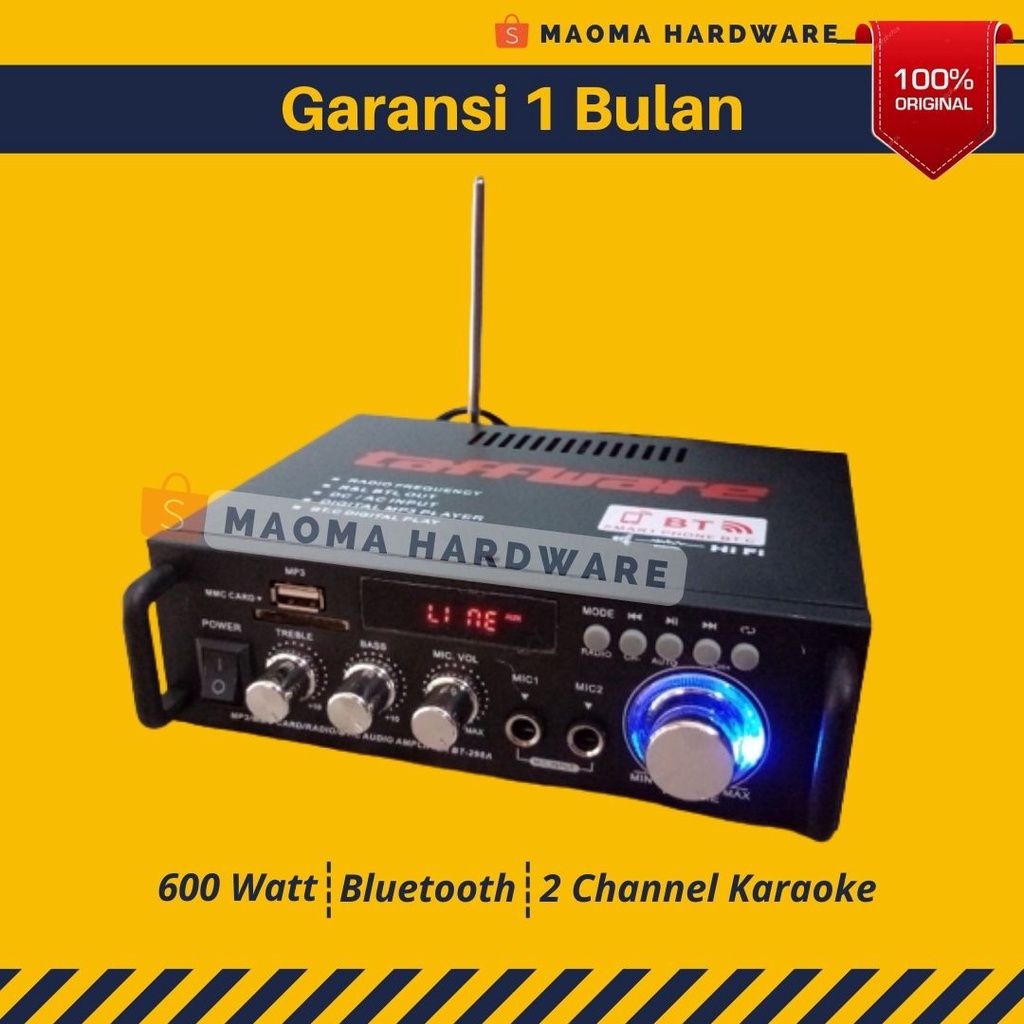 Power Ampli Amplifier Bluetooth 600W Karaoke Home Theater FM Radio