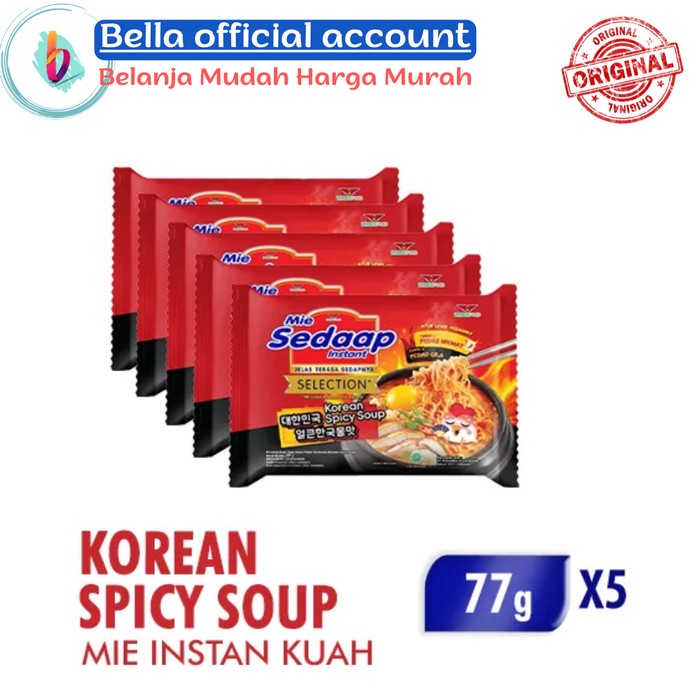 

SEDAAP Korean Spicy Soup Mie Instant 5 pcs x 77 gr