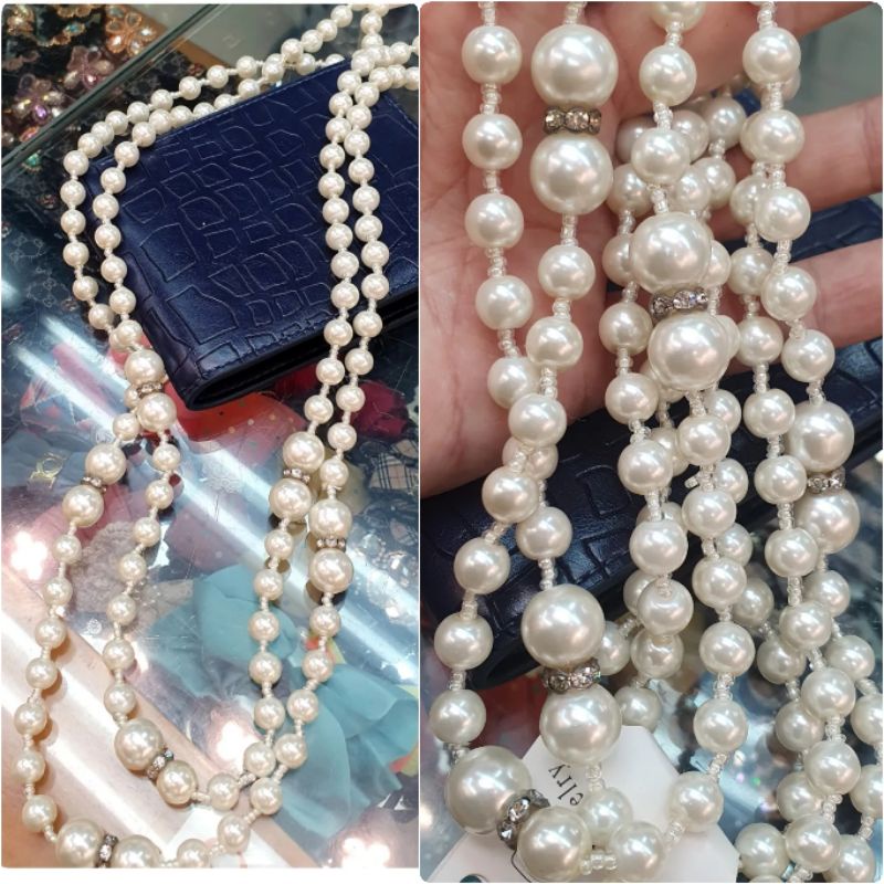 Kalung Mutiara model lilit Kalung Fashion Mutiara Pearl Import Tidak luntur 991