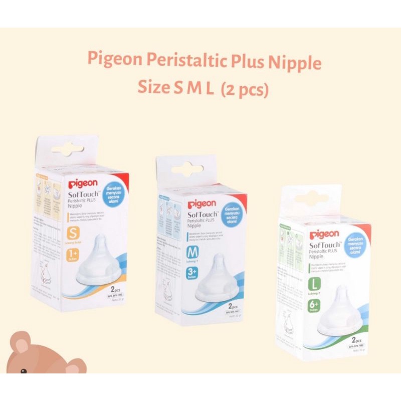 PIGEON SOFTOUCH NIPPLE ISI 2 PCS