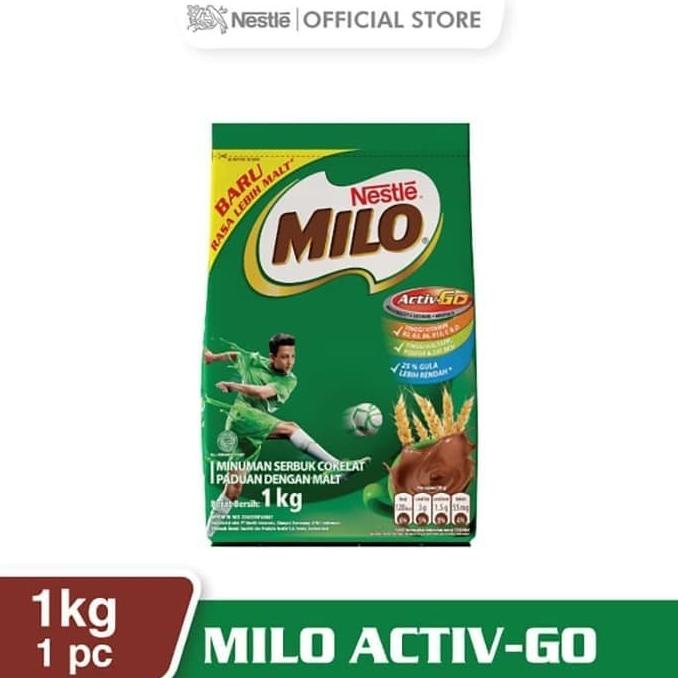 

NESTLE MILO Activ-Go Coklat Pouch 1 Kg TERLARIS TERPERCAYA ORIGINAL