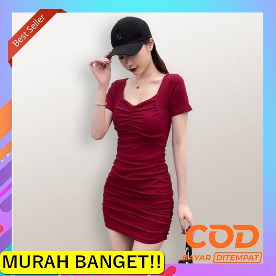 Baju Dress Pesta Wanita Model Terbaru Kekinian Kondangan Imlek Natal P Mini Dress Sexy Lengan Pendek