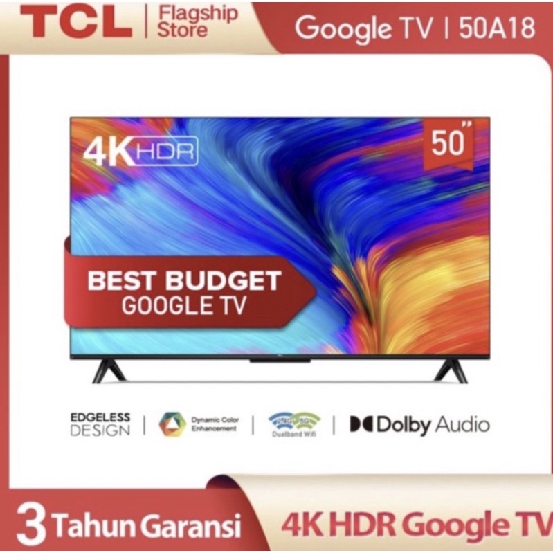 TV LED TCL SMART ANDROID 50A18 50 inch UHD 4K DIGITAL YOUTUBE