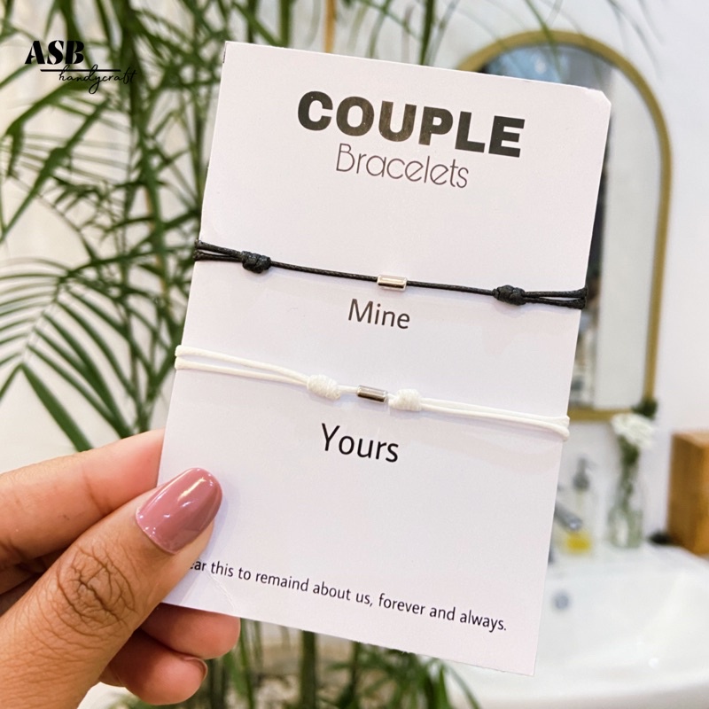 [PROMO!!]- Sepasang Mine &amp; Yours Couple Tabung / Gelang Couple Pasangan Minimalis - Simple Bracalete Couple Series (FREE GIFT)