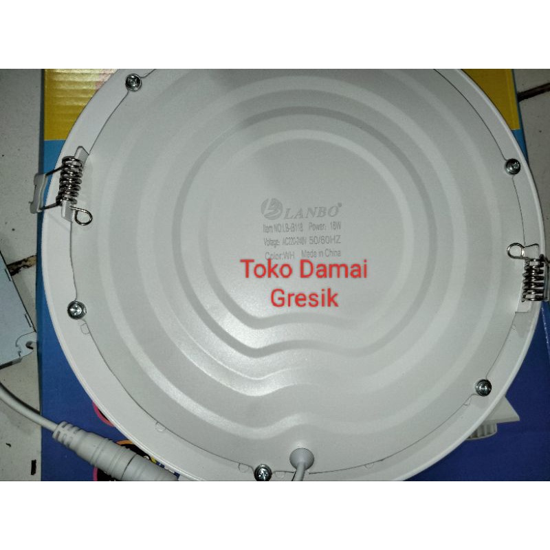 Lanbo lampu downlight led panel inbow 18w Bulat - Putih