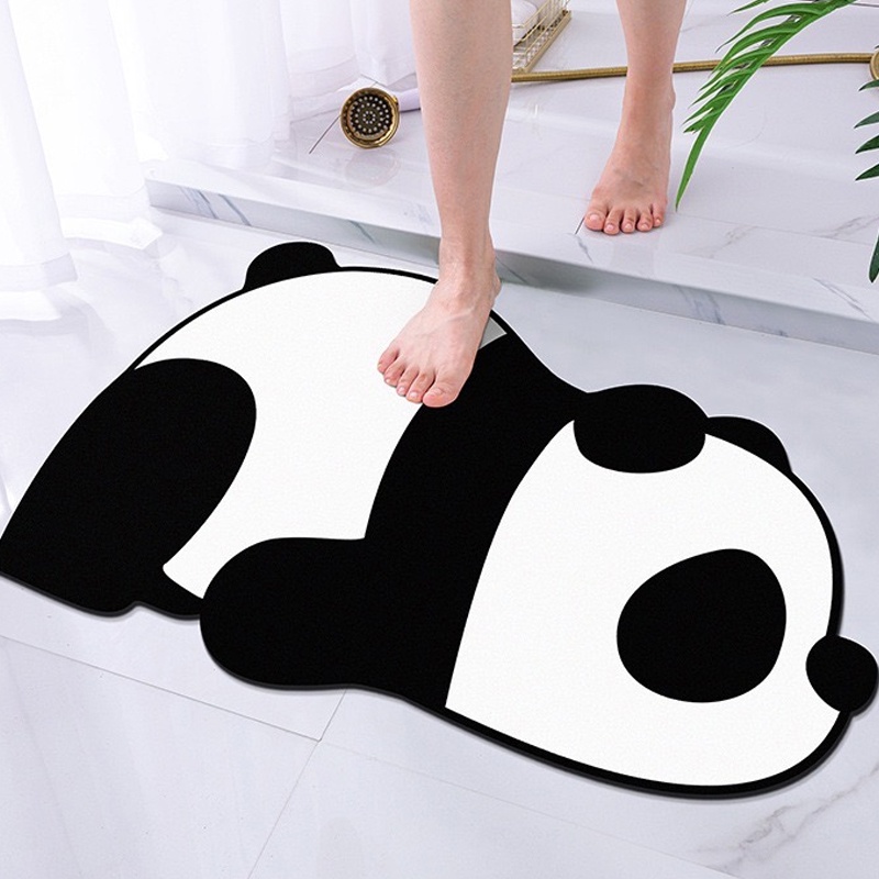 Keset Kaki Diatomite Serap Air Anti Slip Lantai Kamar Mandi Dapur Kartun Lucu Pintu Cepat Kering Anti Slip Keset Kaki Serap Air Baru