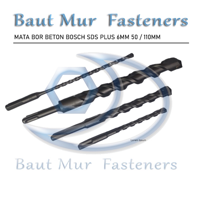 Mata Bor Beton 6mm | Bosch SDS Plus | Mata Bor Tembok 50/110