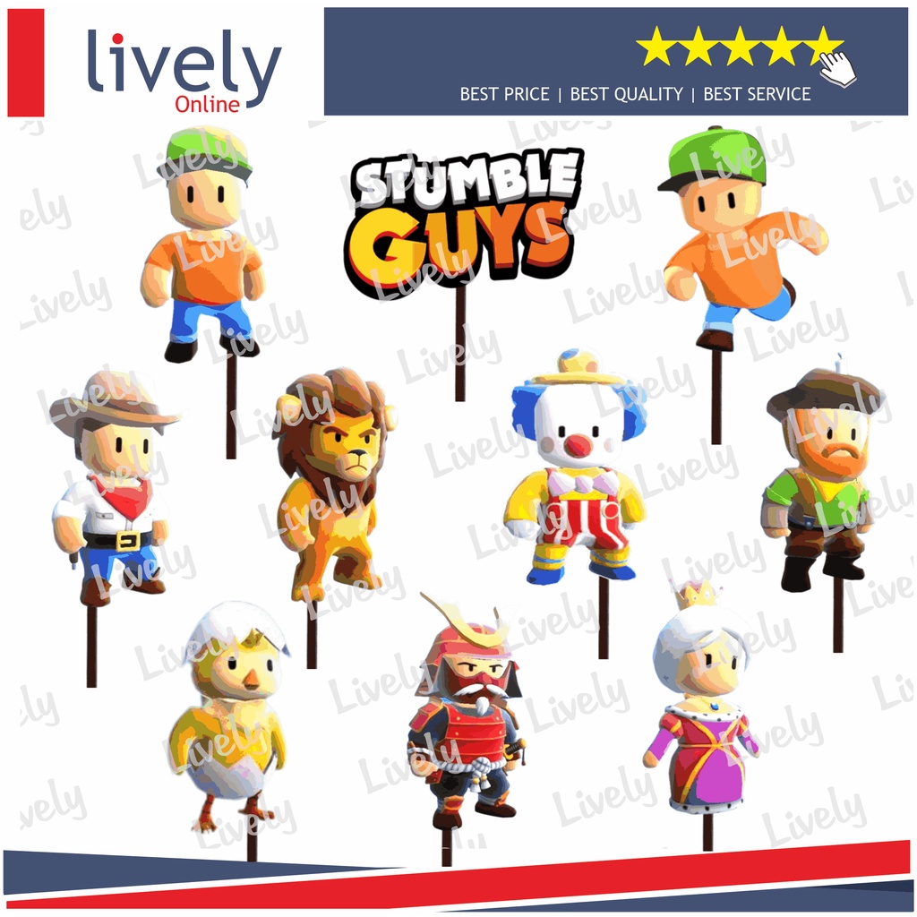 10 pcs Topper Hiasan Cupcake STUMBLE GUYS