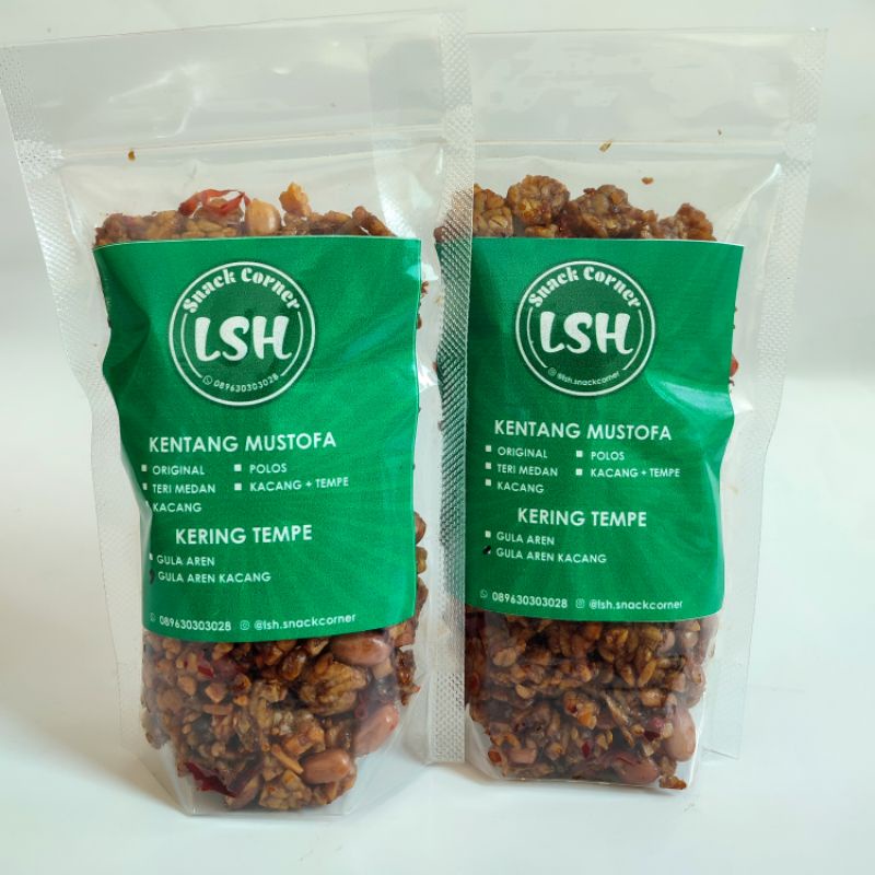 

Kering TEMPE KACANG LSH Pedas Manis 200 gram, Tanpa Pengawet & MSG