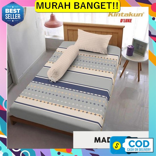 Bedcover 1 Set Twotone/Selimut Dan Sprei Set 2 Warna Navy Polos Kombin Kintakun Dluxe - Sprei Single