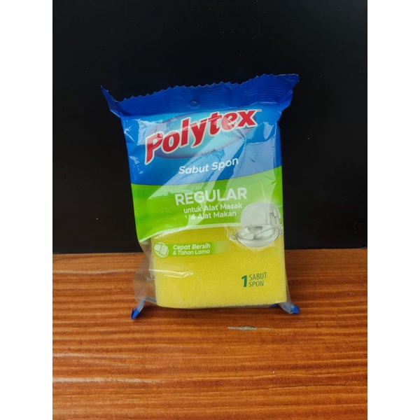 Polytex Regular Busa Sponge Sabut Hijau Cuci Piring 2 Sisi