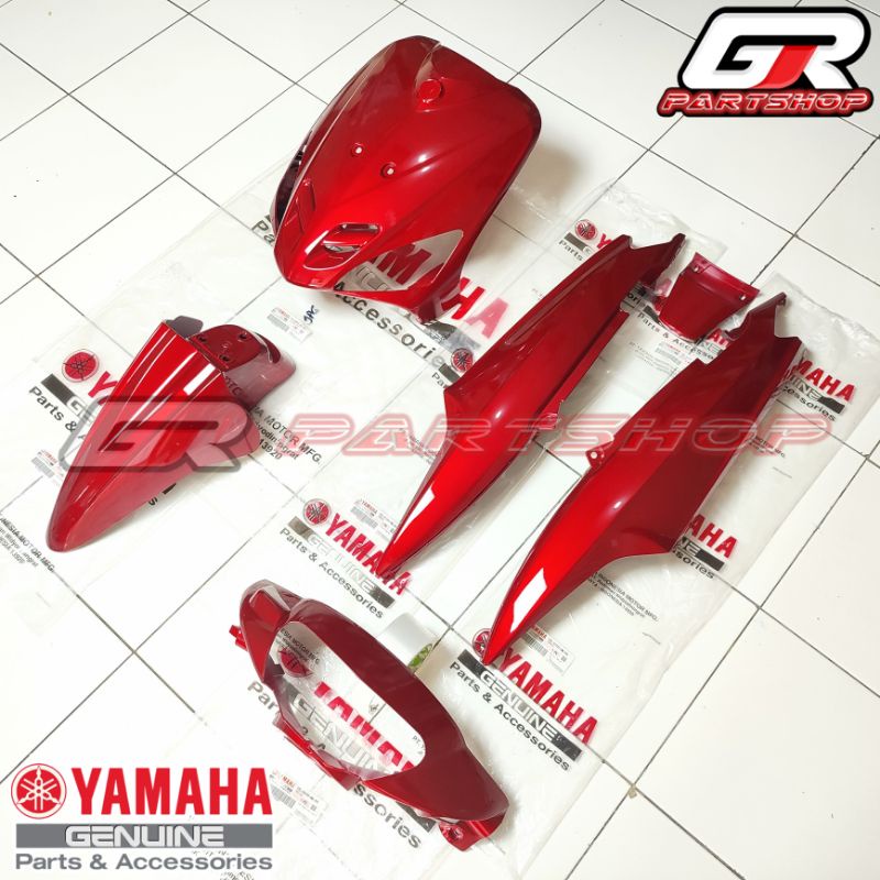 body halus full set merah maroon mio sporty ori ygp fullset batok spakbor tameng cover ped bodi kiri kanan merah maron tua