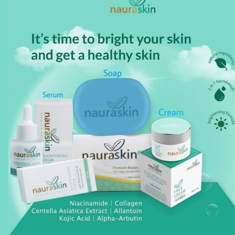(Y-I-E㊛) NAURASKIN Soap / Face Cream / Serum - Sabun Collagen & Whitening banyak diminati