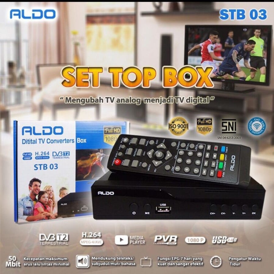 ALDO DVB T2 STB 3 FULL HD 1080P SET TOP BOX DIGITAL(STB)/DIGITAL RECEIVER