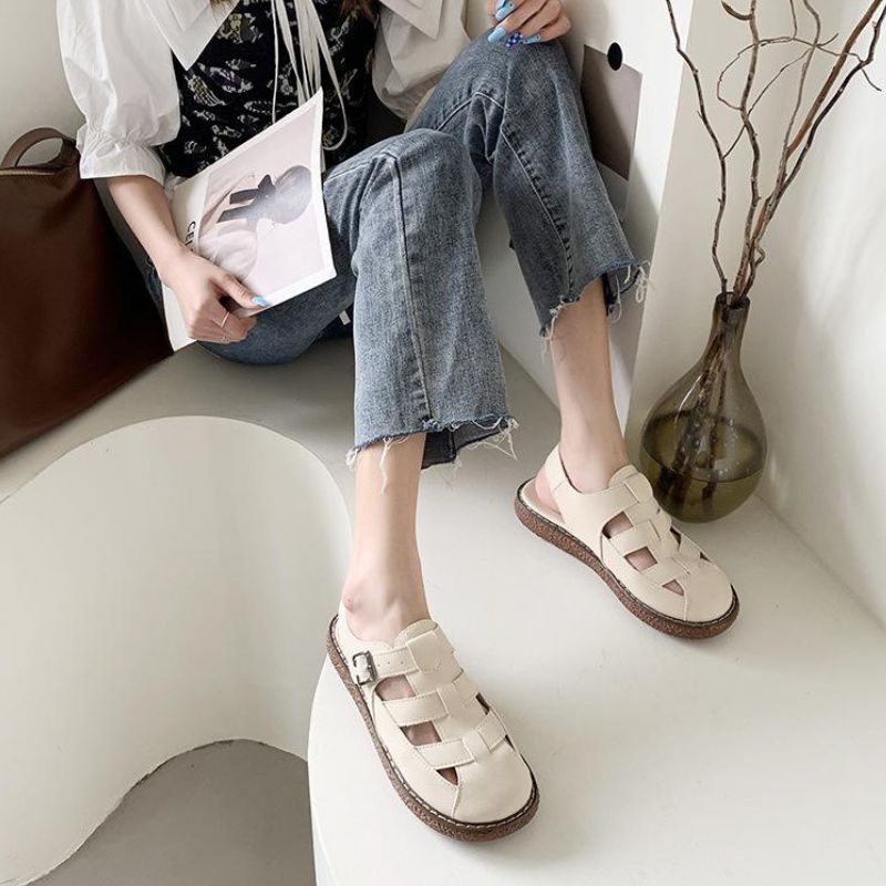 RYX - Rustic Begie Sepatu Slip-On Gesper Wanita Fashion Casual / Jalan Jalan - Ori Import