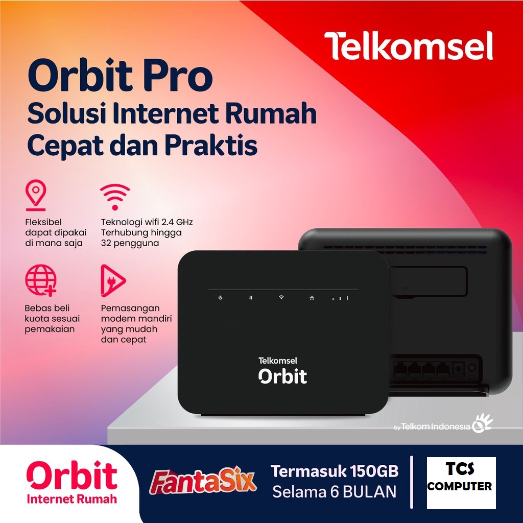 Telkomsel Orbit Pro Modem WiFi 4G High Speed Bonus Data 50GB
