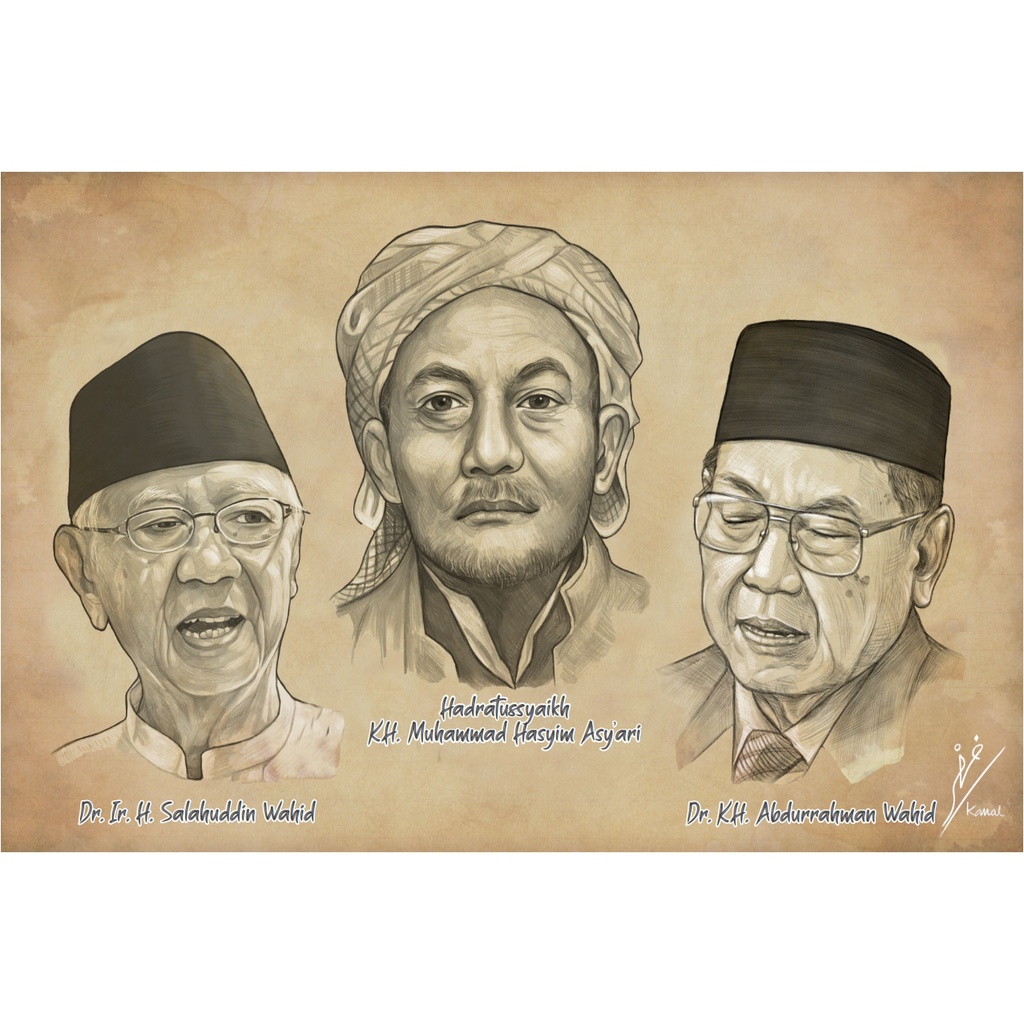 

Poster Tiga Tokoh Dzuriyah Pesantren Tebuireng