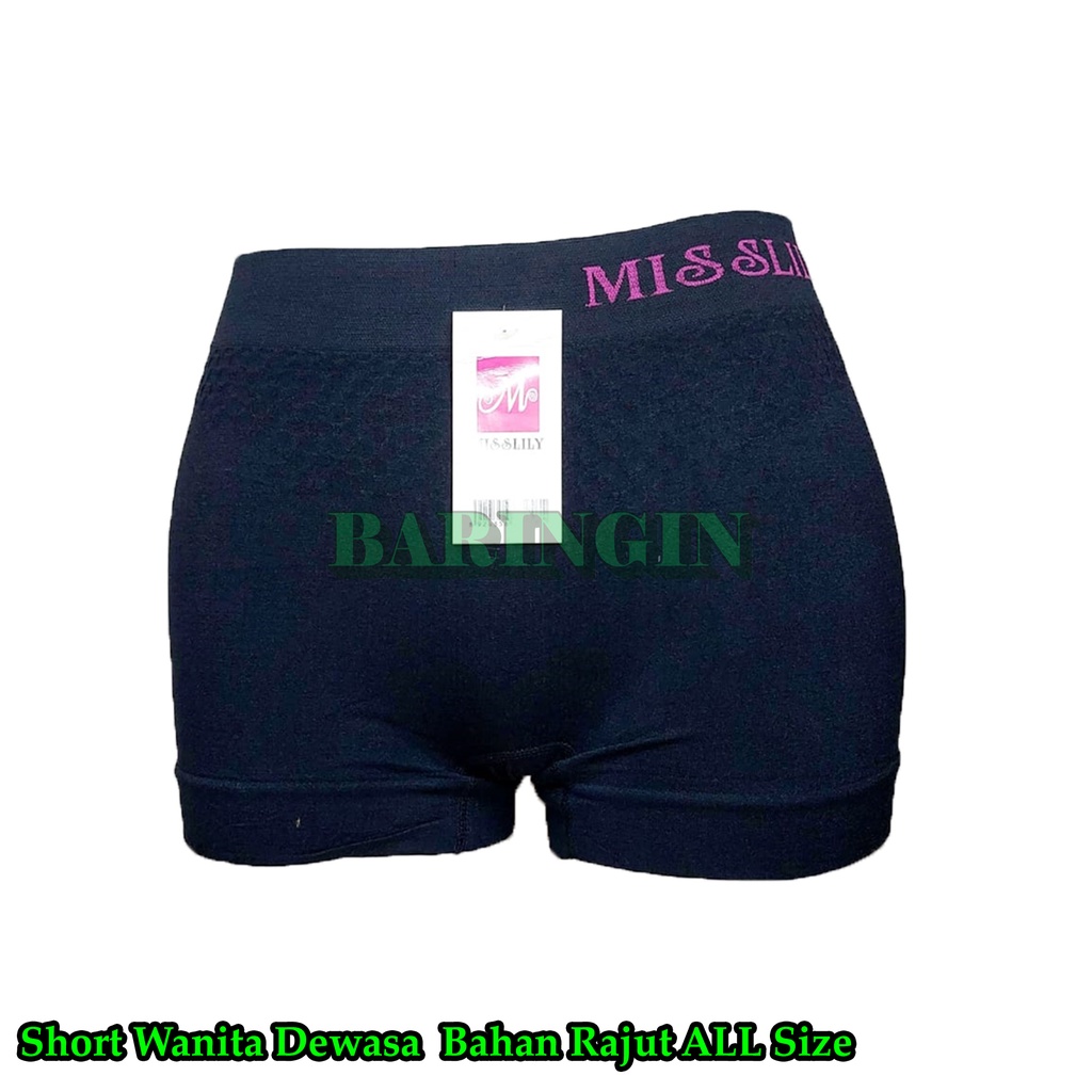 Short Boxer [ Isi 3 Pcs ] Boxer Wanita Dewasa-Celana Dalam Wanita Bahan Rajut IMPORT