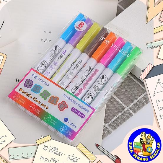 

GF6♠ Spidol Gliter / Double Line Pen 8 Pcs S7008 Harga Terjangkau