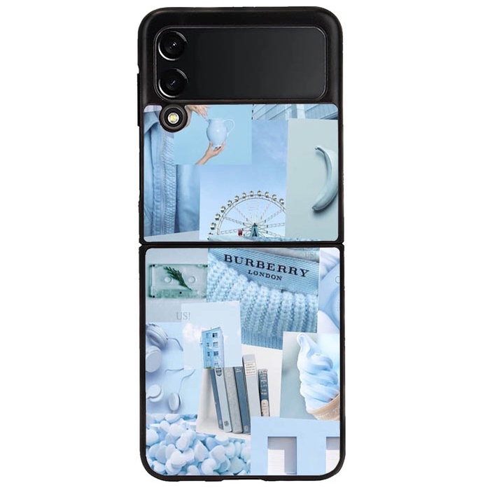 Casing Case Samsung Galaxy Z Flip 3 Z Flip 4 Z Fold 4 Z Fold 3 Blue Aesthetic D65