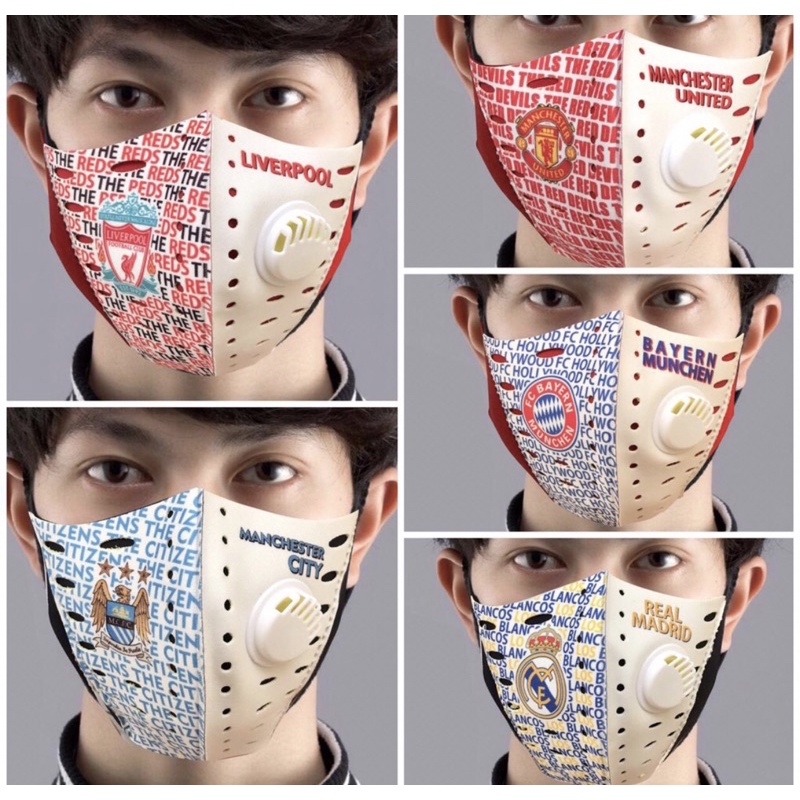 MASKER KAIN 2 LAPIS TEBAL RESPIRATOR PRINTING MASKER MOTIF BOLA OTOMOTIF