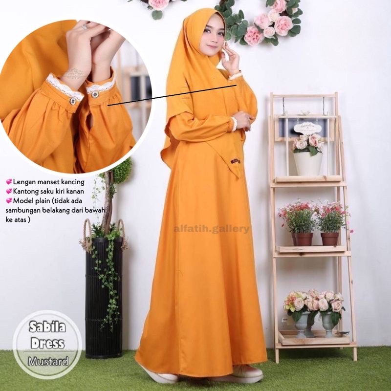 Gamis polos simpel Dress renda simpel bahan katun toyobo fodu