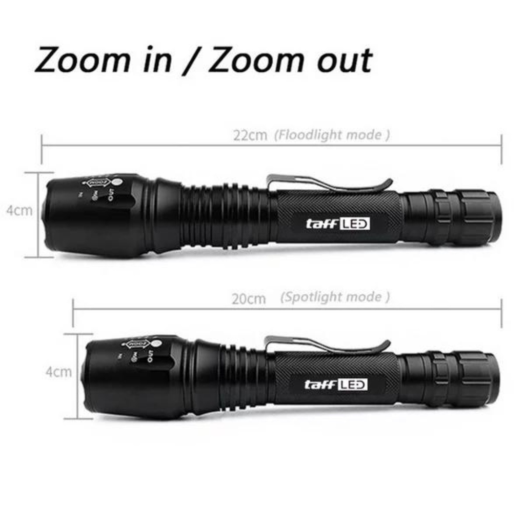 Senter T6 LED Cree XM-L 3800 Lumens E27 - TaffLED Flashlight LED Cree XM-L T6 3800 E27 Lumens