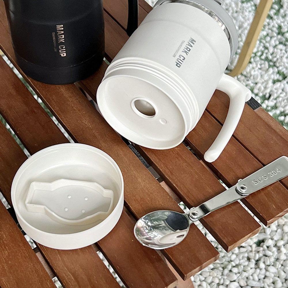 Preva 400ML Mug Kopi Double Wall Portable Dengan Sendok Travelling Cangkir