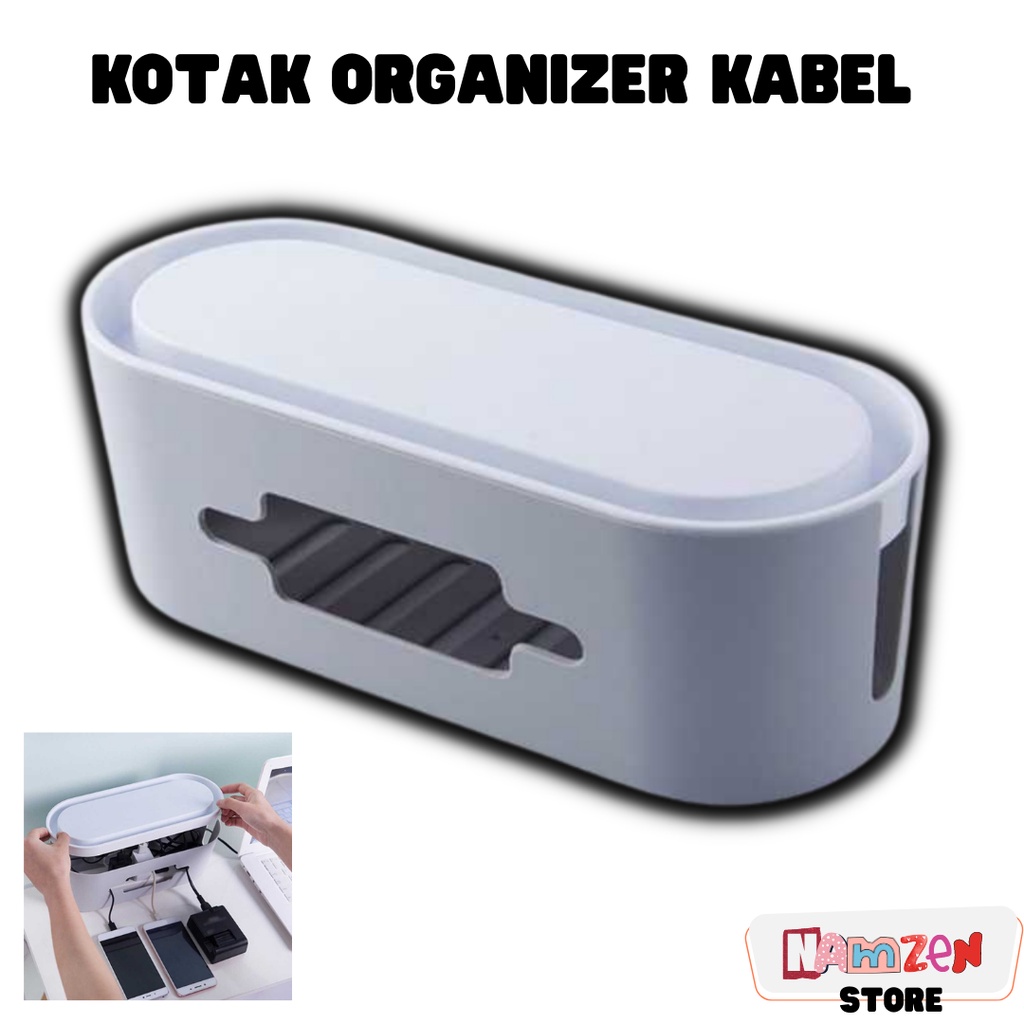 NZ Kotak Simpan Organizer Kabel Box Charger Komputer Laptop Hp Tablet