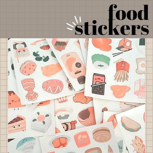 [PART 1] foods stickers / stickers/ food/ cute/ korean food/ stiker makanan aesthetic/ stiker esteti